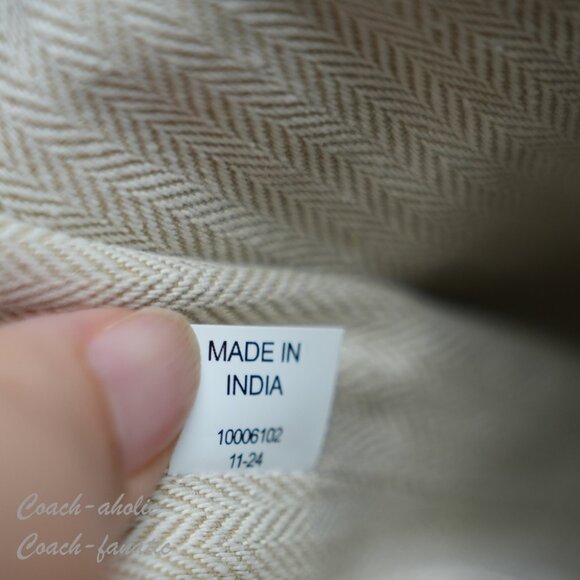 NWT  Tory Burch Emerson Woven Mini Bucket Bag in Ginger Shortbread 160648 - Picture 11 of 12